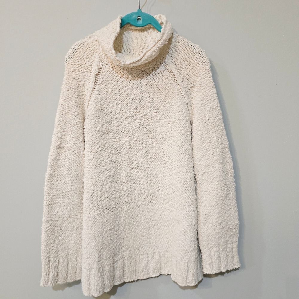 Moth by Anthropologie Cozy Textured Turtleneck Sweater Cream Size‎ Medium